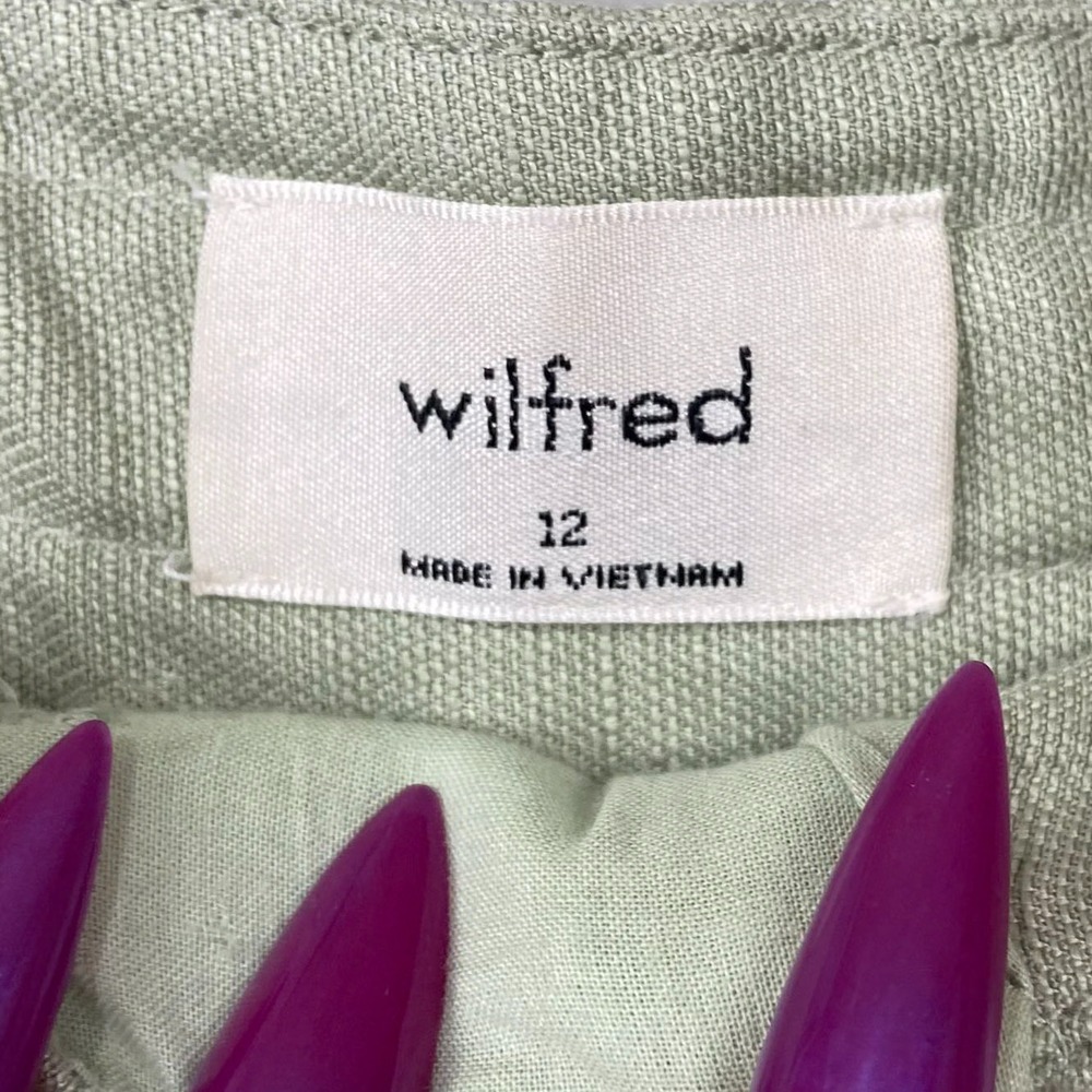 Wilfred Aritzia Wilfred Allant Linen Blend Trousers High Waist Cropped Size 12 - Picture 2 of 13